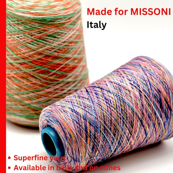RARE Find, Made for MISSONI,  100% Merino Yarn, Super Fine Weight, Available on Cone or in Balls, In 2 STRANDS, 1500m/100g (1640y/3.52oz)
