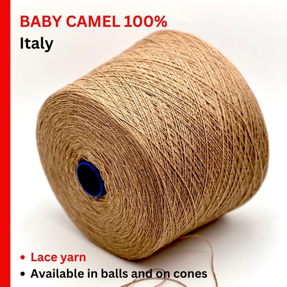 Baby CAMEL Hair Yarn, BABY SAMARKAND, Premium Italian Yarn by Biagioli Modesto, Available in Balls and on Cone, Fine Weight, 700m/100g