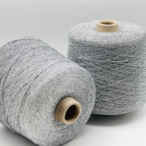 Sparkling Metallic Glitter CORD Yarn, CROWN, Italy, Ideal for Crochet & Knitting Crafts, Bags, Handmade Accessories, 750m/100g (820y)