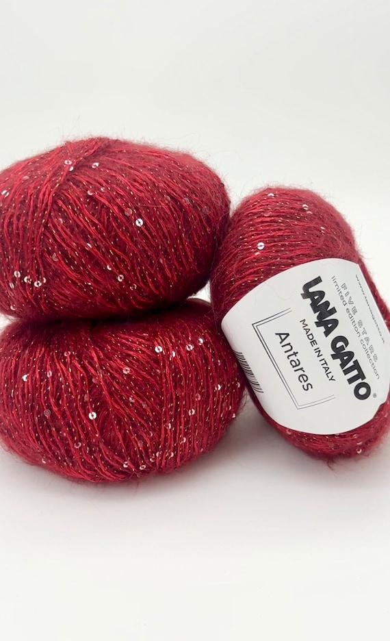 Paillettes Alpaca Knitting Yarn, Limited Edition Collection Yarn, SOFT Yarn, Sparkling Yarn, Lurex Yarn, Lana Gatto, Italian yarn, 50g/180m