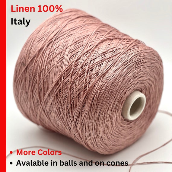 LINEN Yarn, FRESCOLINO, RiGo, 100% Pure Linen Flax Yarn, Available on Cones and in Balls, Luxury Collection from Italy, 300m/100g