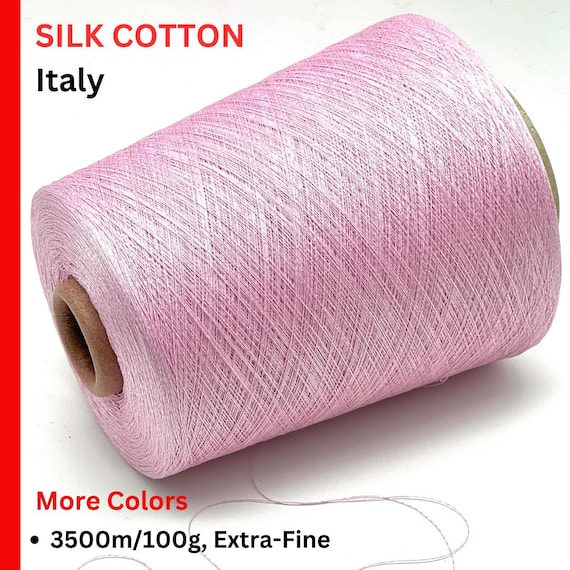 Silk Cotton Yarn, KYOTO, Premium Italian Yarn by Zegna Baruffa, EXTRA-FINE Yarn, 3500m/100g (3827y/3.52oz)