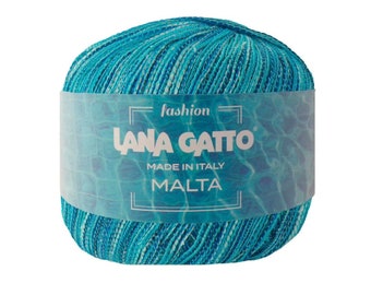Cotton Silk Yarn, MALTA, Cotton Silk Viscose Yarn, Lana Gatto, Italian Yarn, Tshirt yarn, Fashion Collection Yarn, Summer Yarn, 50g/170m