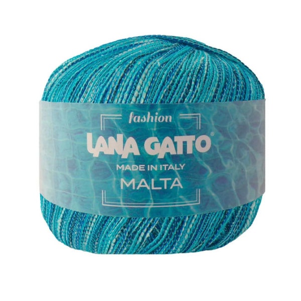 Cotton Silk Yarn, MALTA, Cotton Silk Viscose Yarn, Lana Gatto, Italian Yarn, Tshirt yarn, Fashion Collection Yarn, Summer Yarn, 50g/170m