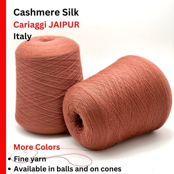 Cashmere 70 Silk 30 Yarn, Cariaggi, JAIPUR, Cashmere Yarn, Italian Yarn, Yarn on Cone, Lace Yarn, Machine and Hand Knitting, 2800m/100g