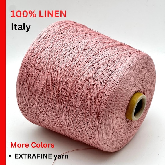 LINEN Yarn, LINO, Premium 100% Pure Linen Flax Italian Yarn by Servizi E Seta, Available in Balls and on Cones, 1300m/100g (1422y/3.52oz)