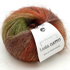 Gradient SILK MOHAIR, Lana Gatto Winter 2025 Luxury Collection, SuperKid Mohair & Seta Silk, Made in Italy, 25g/212m (232y)