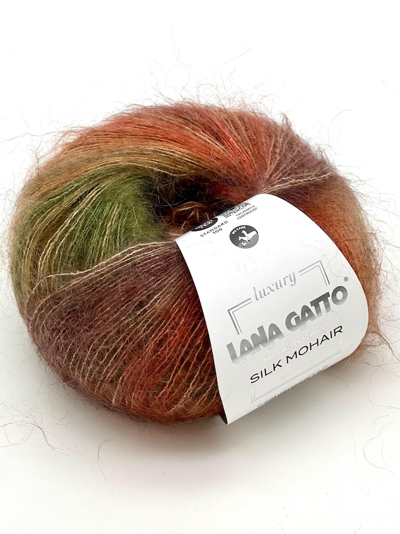 Gradient SILK MOHAIR, Lana Gatto Winter 2025 Luxury Collection, SuperKid Mohair & Seta Silk, Made in Italy, 25g/212m (232y)