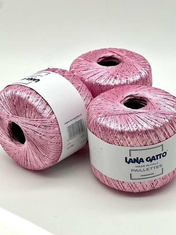 PAILLETTES Sequin Sparkling Knitting Italian Yarn, Great for Hand Knitting, 25g/195m, Zero Lace Extra Fine Yarn