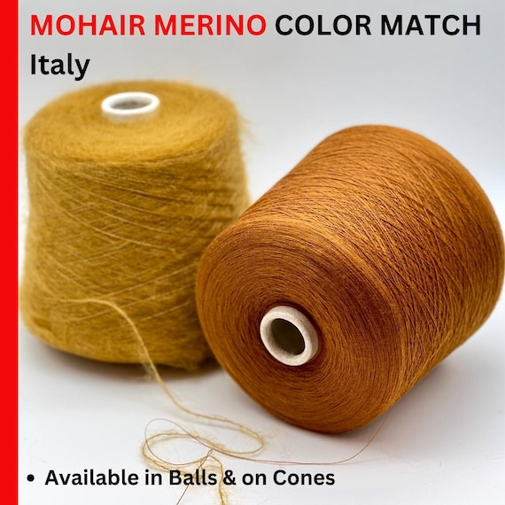 SILK Mohair and Merino Yarn, Premium Italian Yarn in Matching Color Mix, Available on Cones or in Balls, Ideal for Lace Knitting