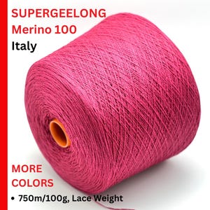 Merino Yarn, SUPERGEELONG, Premium Italian Yarn by Zegna Baruffa, Available in Balls and on Cones, Lace Weight, 750m/100g (820y)