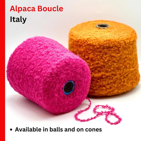 Alpaca Bouclé, ALPAFUR, ZEGNA BARUFFA, Luxury Italian Yarn, Bulky Soft Knitting Yarn, Available in Balls and on Cones, 160m/100g (175y)