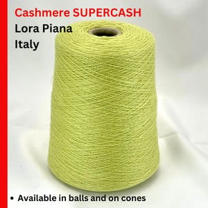 Kaschmir 100% Garn, SUPERCASH, Loro Piana, Italienisches Premium Garn, Erhältlich in Knäueln oder Zapfen, Maschinen- oder Handstricken, 2500 m / 100g