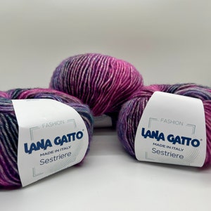 Bulky Chunky Cotton Merino Baby Alpaca Knitting Yarn, SESTRIERE, Italian yarn, Winter Yarn, Lana Gatto, Fast Knitting, 50g/100m (109yrds)