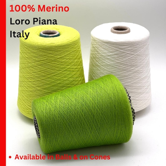 Merino Yarn, WISH, Premium Italian Yarn by Loro Piana, Available in Balls and on Cones, Lace Weight,  In 2 STRANDS, 1500m/100g (1640y)
