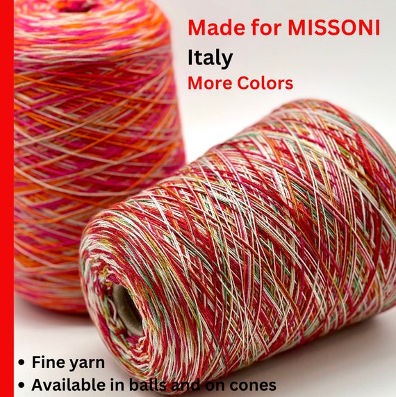 RARE FIND, Made for MISSONI,  100% Merino Yarn, Fine Weight, Available on Cone or in Balls, 900m/100g (984y/3.52oz)