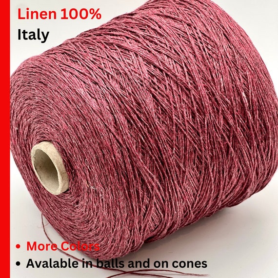 LINEN Yarn, FRESCOLINO, RiGo, 100% Pure Linen Flax Yarn, Available on Cones and in Balls, Luxury Collection from Italy, 300m/100g