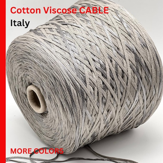 Cotton Viscose STRUCTURED CABLE Yarn, Premium Italian Yarn by Mister Joe, Available on Cone and in Balls, Aran Weight, 160m/100g (175y)