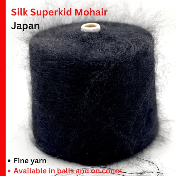 Silk Mohair Yarn HASEGAWA - Luxurious Ultra Soft Japanese Yarn Available on Cones and in Balls, Superfine Weight, 1200m/100g (1312y)