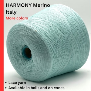 Merino Yarn, HARMONY, Tollegno 1900, Premium Italian Yarn, Available on Cone or in Balls, 1500m/100g (1640y/3.52oz)