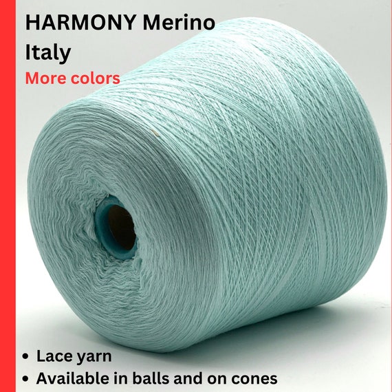 Merino Yarn, HARMONY, Tollegno 1900, Premium Italian Yarn, Available on Cone or in Balls, 1500m/100g (1640y/3.52oz)