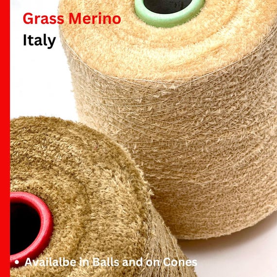 GRASS Merino Fur Yarn, PELUCE, Premium Italian Yarn by Zegna Baruffa, Available in Balls and on Cones, Lace Weight, 450m/100g