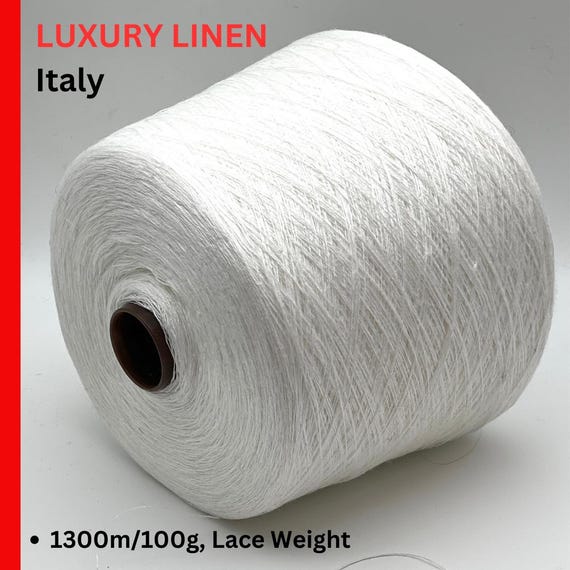 LINEN Yarn, NILO, Luxury 100% Pure Linen Flax Italian Yarn by Botto Guiseppe, Available in Balls and on Cones, 1300m/100g (1421y/3.52oz)