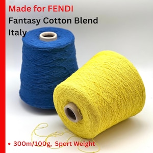 RARE Find: Fantasy Cotton Yarn for Fashion, CALEDONIA, Luxury Italian Yarn by Igea, Available in Balls or Cones, Sport Weight, 750m/100g