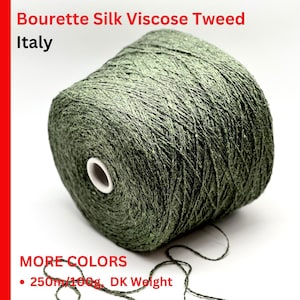 BOURETTE Silk Viscose Tweed Yarn, VISSET, Luxury Italian Yarn by RiGo, Available in Balls or Cones, DK Weight, 250m/100g (273y)
