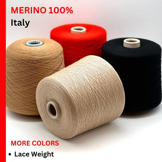 Merino Extrafine Yarn, VICTORIA, Premium Italian Yarn by SUEDWOLLE, Available in Balls and on Cones, Lace Weight, 2400m/100g