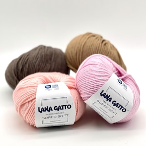 SUPER SOFT, 100% Wool Knitting Yarn, Italian Yarn, Lana Gatto, Great for Machine and Hand Knitting, 50g/125m (137y)