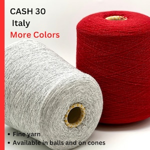 CASH 30, BIAGIOLI MODESTO, Italy, Cashmere Merino Yarn, Fine Weight, Available on Cone or in Balls, 1400m/100g (1532y/3.52oz)