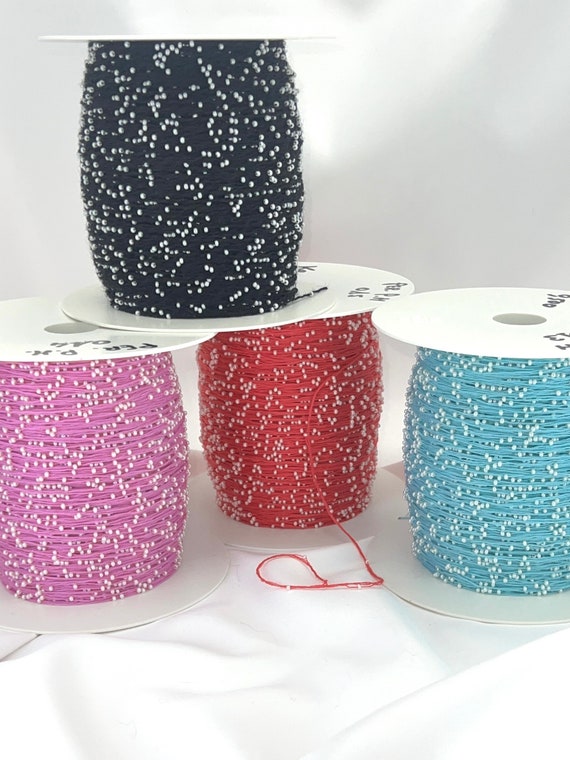 Perl Yarn, Beaded Yarn, LUSTROSA, Cotton Wool Perl Yarn, Luxury Italian Yarn, Appr 100/750m