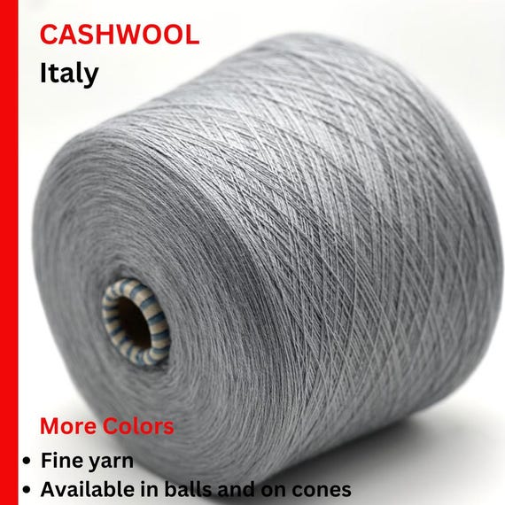 Merino Wool, Cashwool, Zegna Baruffa, Italian Premium Yarn, Available on Cones and in Balls, Weight Varies By Color