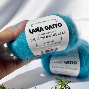 SILK Kid Mohair LUX Knitting Yarn, Silk Mohair Lurex Yarn, Italian Yarn, Lana Gatto, Hand Knitting, Fast Knitting, 25g/210m (230yrd)