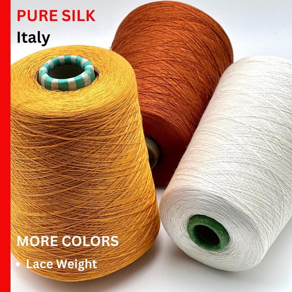 SILK Yarn, 100% Pure Silk, DRAGON, Italian Premium Yarn by Zegna Baruffa, EXTRA Fine Yarn, 3000m/100g (3281y/3.52oz)