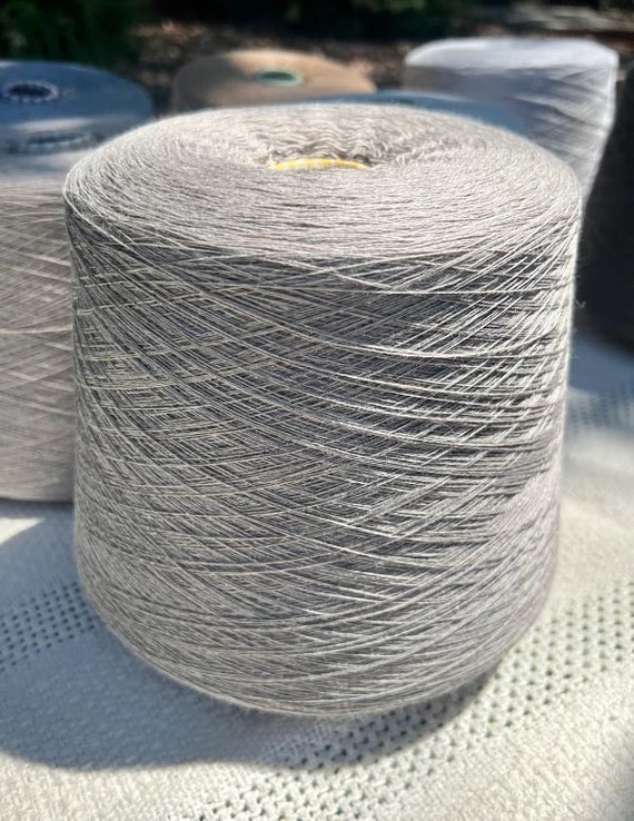 Merino Wool Yarn, HARMONY, Lana Gatto, 100% Extrafine Merino, Grey 20965, Yarn on Cone, Lace Yarn, Italian Yarn, 1500m/100g