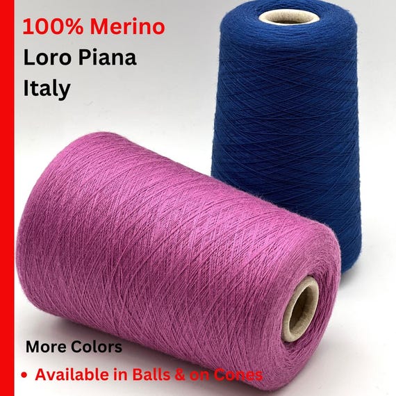 Merino Yarn, WISH, Premium Italian Yarn by Loro Piana, Available in Balls and on Cones, Lace Weight,  In 2 STRANDS, 1500m/100g (1640y)
