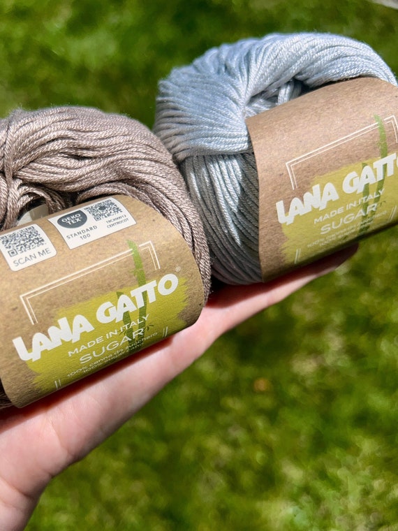 VISCOSE Yarn, SUGAR, 100% Viscose, Lana Gatto, Italian Yarn, Tshirt yarn, Machine and Hand Knitting, Summer Yarn, Silky Viscose, 50g/125m