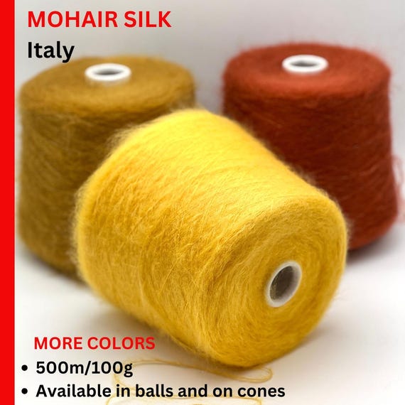 Silk Mohair Yarn, MOHAIRSILK 5000, Luxury Collection by RiGo, Italy, Available on Cone or in Balls, Lace Yarn, 500m/100g