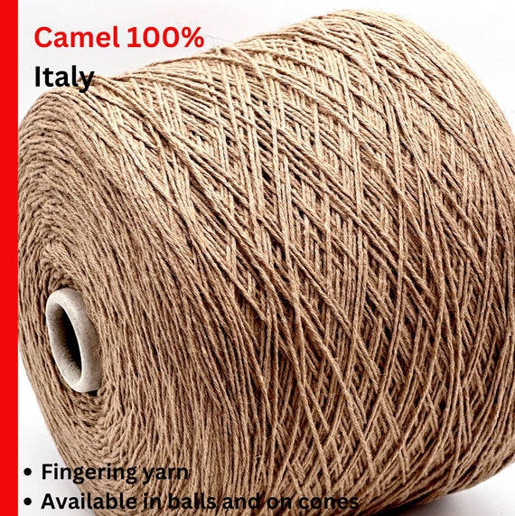CAMEL Hair Yarn, SAMARCANDA, LANECARDATE, Italy, Sport Weight, Available on Cone or in Balls, 300m/100g (328y/3.52oz)