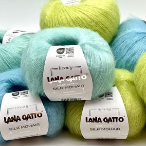 Silk Mohair Yarn, Silk Superkid Mohair Yarn, Luxury Italian Yarn from Lana Gatto, Lace Weight, 25g/212m