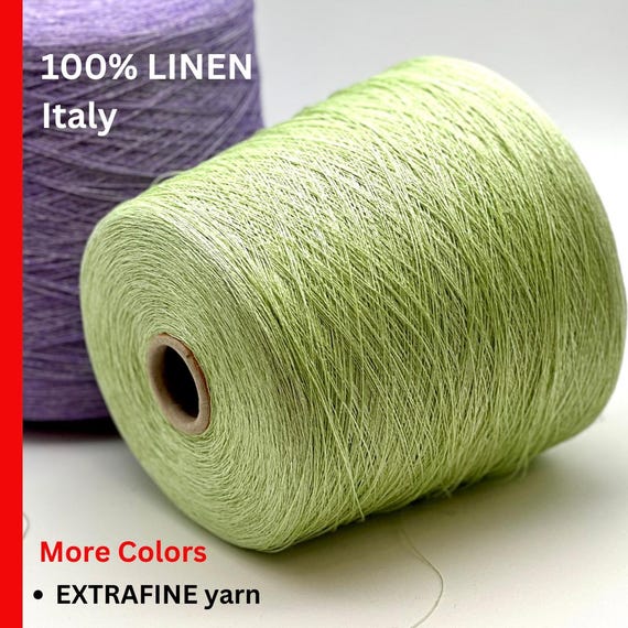 LINEN Yarn, LINO, Premium 100% Pure Linen Flax Italian Yarn by Servizi E Seta, Available in Balls and on Cones, 1300m/100g (1422y/3.52oz)