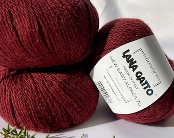 NEW BABY ALPACA 70, Alpaca Merino Wool Knitting Yarn, Lana Gatto, Luxury Collection, Italian Yarn, Aran Weight Knitting Yarn, 50g/120m