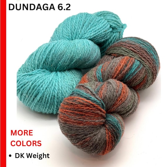 Dundaga 6.2 Wool Merino Multicolored 100% Natural Rustic Gradient Yarn, Available in Skeins or Cake, DK Weight, Double Ply, 230m/100g