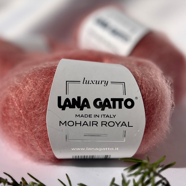 MOHAIR ROYAL Knitting Yarn, Italian yarn, Lana Gatto, Great for Hand Knitting, Fast Knitting, 25g/215m (235yrd)