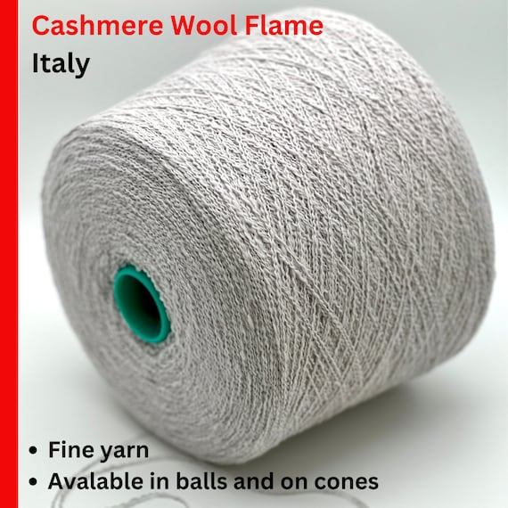 Wool Cashmere Flame Boucle Yarn, SHERWOOD, Biagioli Modesto, Italian Luxury Yarn, Available on Cone or in Balls, 670m/100g (733y/3.52oz)