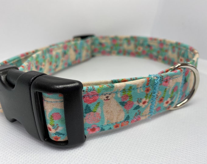 Snazzy Floral Turquoise Golden Retriever Dog Collar Etsy