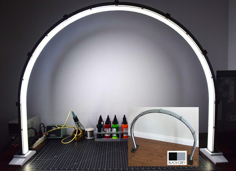 Black Grey Bridge Lamp Desk Hobby Large Work Moon Arch Light Led Dimmer Practical
