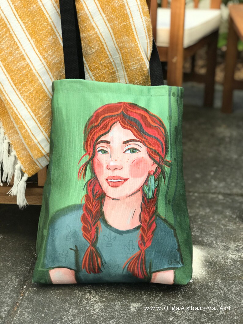 Cactus Girl Canvas Tote Bag